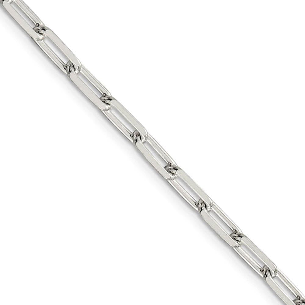The Black Bow 4.25mm Sterling Silver Solid Elongated Open Cable Chain Necklace