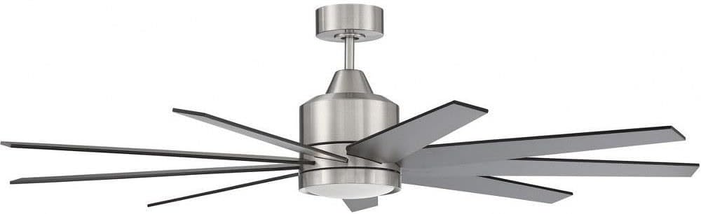 Craftmade 60' Champion CHP60BNK3 Ceiling Fan, Brushed Polished Nickel Finish, Custom Reversible Brushed Nickel/Flat Black Blades Included, Dimmable 18W LED Light Kit, IDC Wall and Remote Included