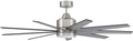 Craftmade 60' Champion CHP60BNK3 Ceiling Fan, Brushed Polished Nickel Finish, Custom Reversible Brushed Nickel/Flat Black Blades Included, Dimmable 18W LED Light Kit, IDC Wall and Remote Included