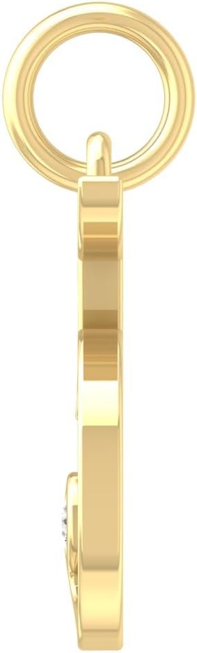 1/20 Carat lab Grown Diamond Zero to Nine Number Pendant Necklace | 10K, 14K Yellow or White Gold and Silver Cable Chain Necklace 18 inch | D-F Color and VS1 Clarity