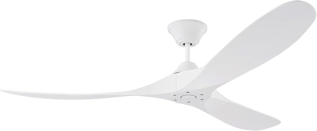 Generation Lighting 3MGMR60RZW-V2 Maverick Coastal Ceiling Fan with Remote Control, Wet Rated Indoor Outdoor Fan, Marine Grade Steel, Reversible DC Motor, 3 Blade High CFM (Matte White, 60-Inch)