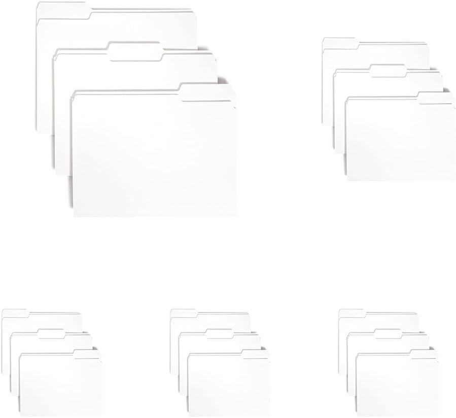 Smead Standard File Folders, White, 1/3-Cut Tabs, Letter Size (12843)| (Pack of 500)