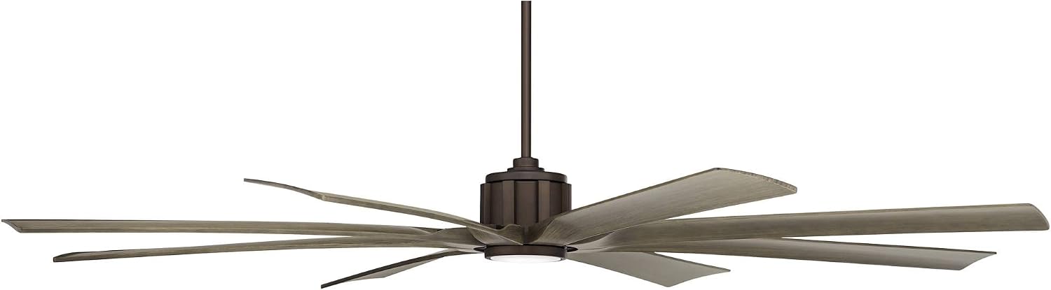 Possini Euro Design 80' Defender Rustic Farmhouse Indoor Outdoor Ceiling Fan with Dimmable LED Light Remote Control Oil Rubbed Bronze Damp Rated for Patio Exterior House Porch Gazebo Garage Barn
