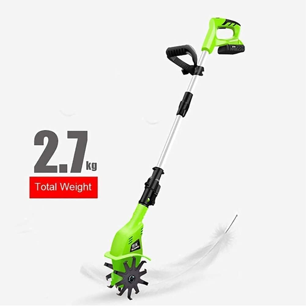 LXXW Electric Tiller Electric Hand Cordless Rotavator, 97-127Cm Adjustable Handle, with 4000Mah Lithium Battery and Charger Electric Cultivator