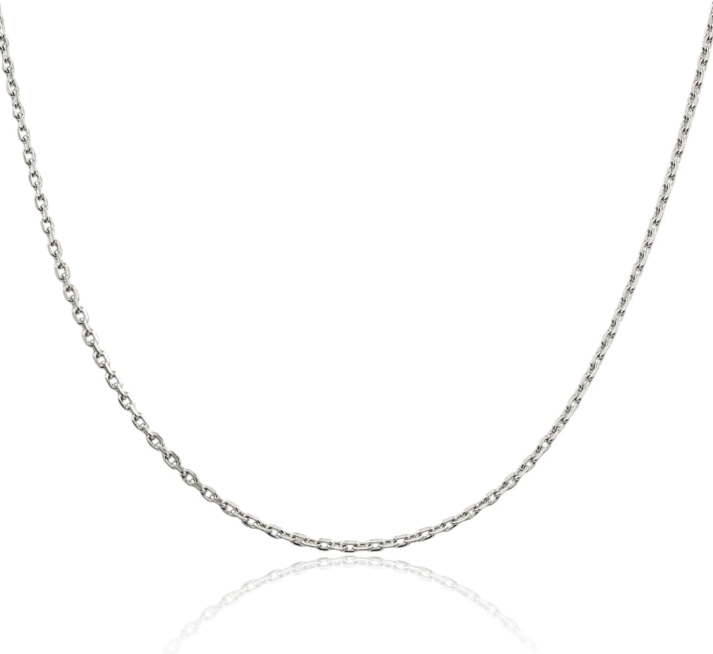 925 Sterling Silver 2mm Thin Rolo Cable Chain Necklace 18 inch Polished for her for him