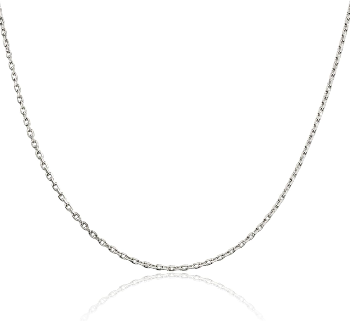 925 Sterling Silver 2mm Thin Rolo Cable Chain Necklace 18 inch Polished for her for him