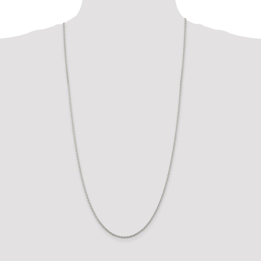 Solid 925 Sterling Silver 2.25mm Cable Chain Necklace - with Secure Lobster Lock Clasp