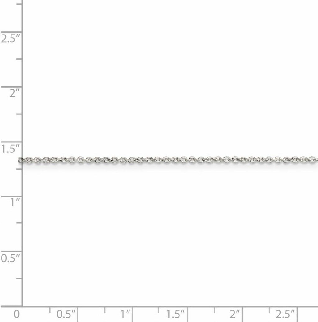 JewelryWeb 925 Sterling Silver Polished 1.25mm Cable Chain Necklace Lobster Claw Chain Necklace for Women and Men