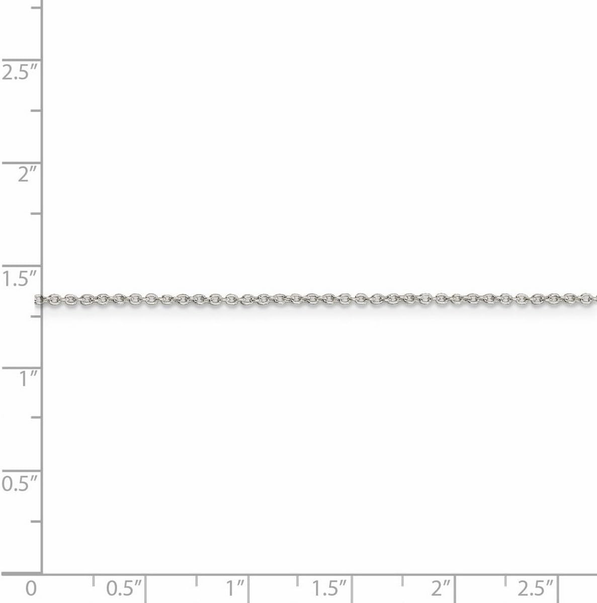 JewelryWeb 925 Sterling Silver Polished 1.25mm Cable Chain Necklace Lobster Claw Chain Necklace for Women and Men