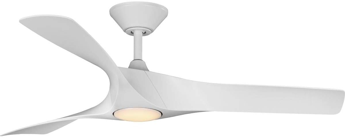 Ryne Collection 52-Inch 3-Blade Matte White LED DC Motor Transitional Indoor/Outdoor Ceiling Fan