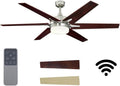 Ciata 60-inch Ceiling Fans with Lights – Smart Ceiling Fan for Bedroom/Living Room – Advanced Ceiling Fan with Remote Compatible with Alexa/Google Home – Wi-Fi Fans for Home – Brushed Nickel Finish