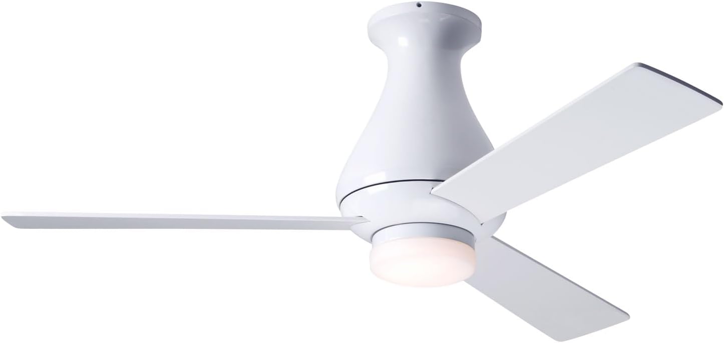 Modern Fan Company ALT-FM-GW-42-WH-271-005 Altus Flush 42' Ceiling Fan w/LED, Remote/Wall Ctrl, Gloss White