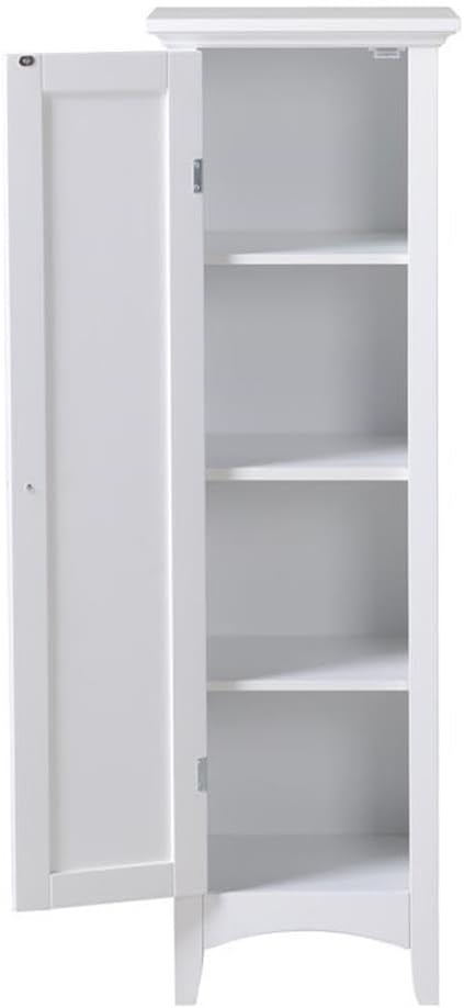 OS Home and Office Furniture 15' 1-Door Wood Kitchen Storage Pantry in White