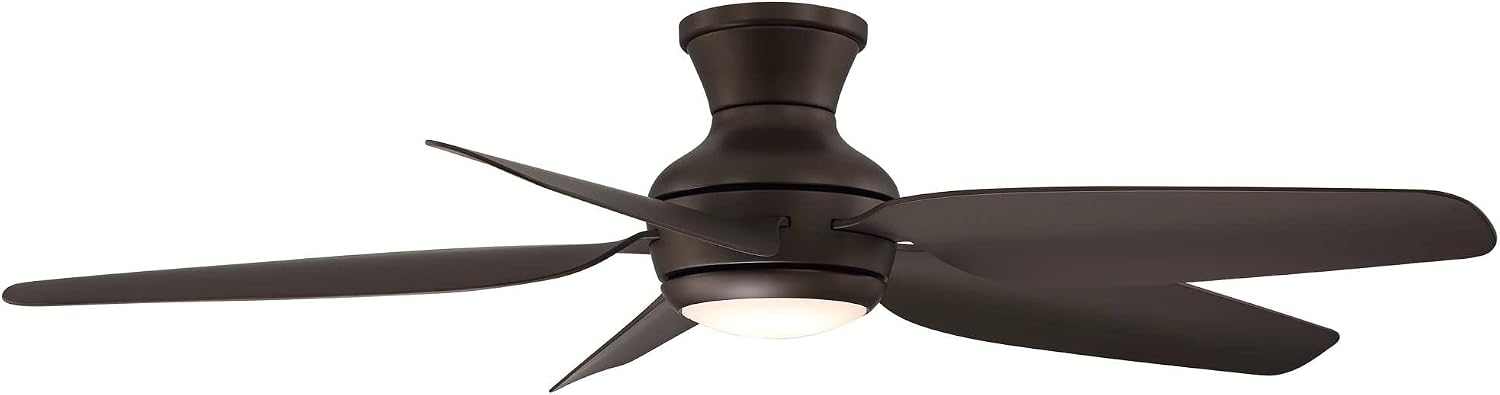 Casa Vieja 52' Del Diego Modern Industrial Hugger Indoor Outdoor Ceiling Fan with LED Light Remote Control Bronze Brown Damp Rated for Patio Exterior House Home Porch Gazebo Garage Barn