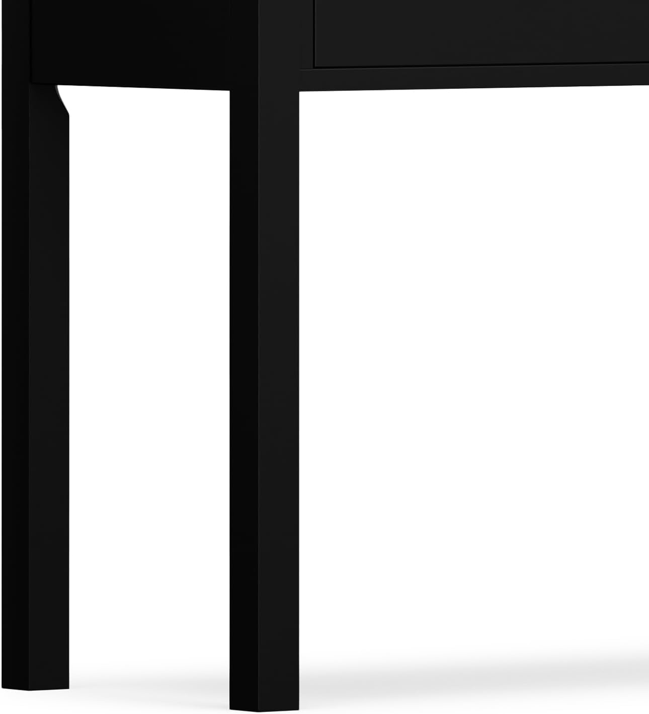 SIMPLIHOME Hollander Console Table - 60 Inch Wide Solid Wood Sofa Table in Black, Contemporary Storage Table for Entryway or Living Room with 3 Drawers and Sleek Metal Hardware