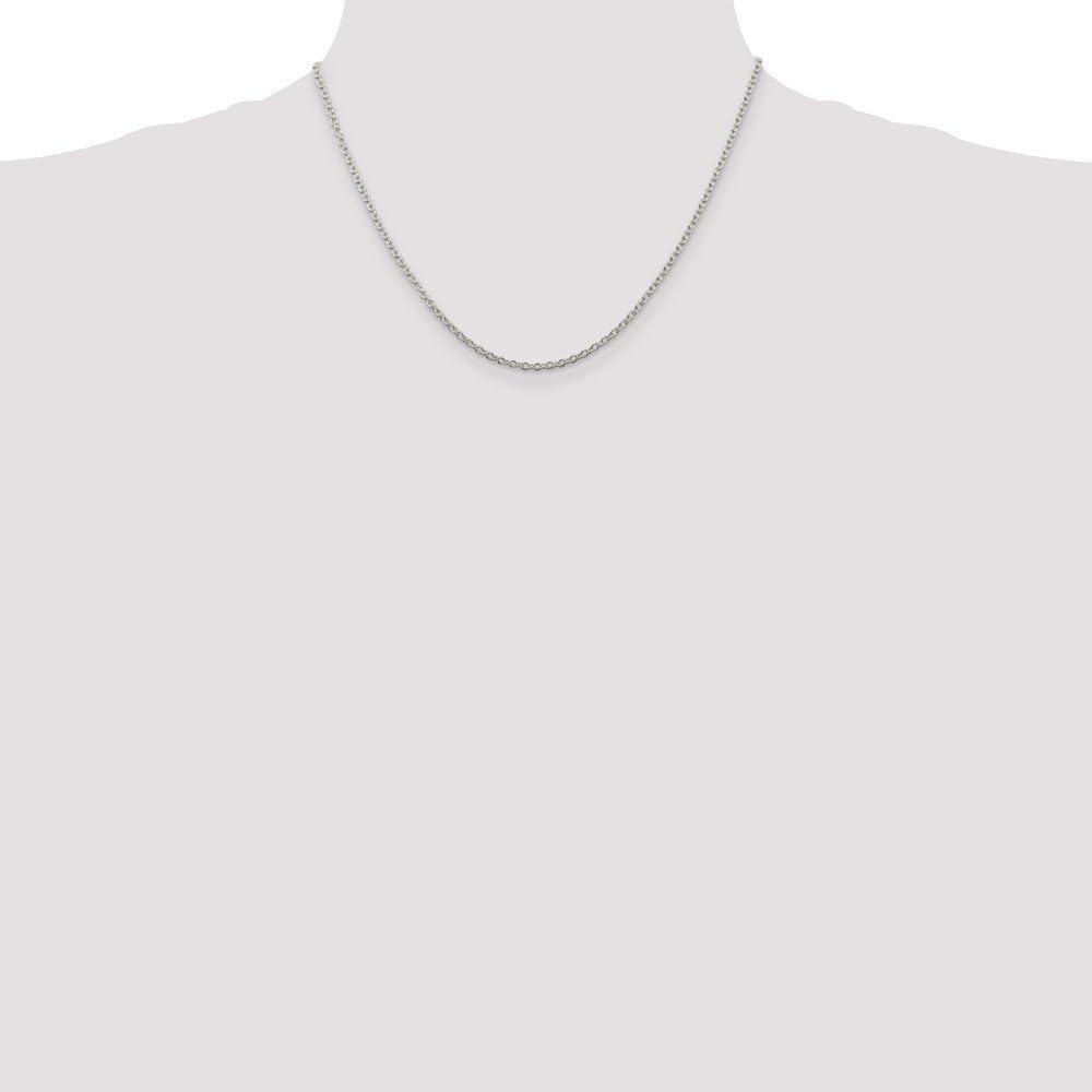 Solid 925 Sterling Silver 2.25mm Cable Chain Necklace - with Secure Lobster Lock Clasp