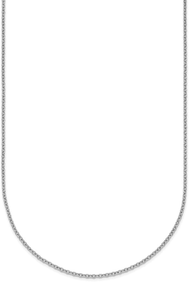 Diamond2Deal Platinum Polished 1.3mm Solid Cable Chain Necklace 16' to 30' Neck Jewelry Men, 4.35 gram