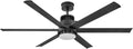 Hinkley Draftsman 60' Indoor/Outdoor Smart Ceiling Fan with Light and Remote, Industrial Windmill Style with Alumninum Fan Blades, Integrated LED, Matte Black