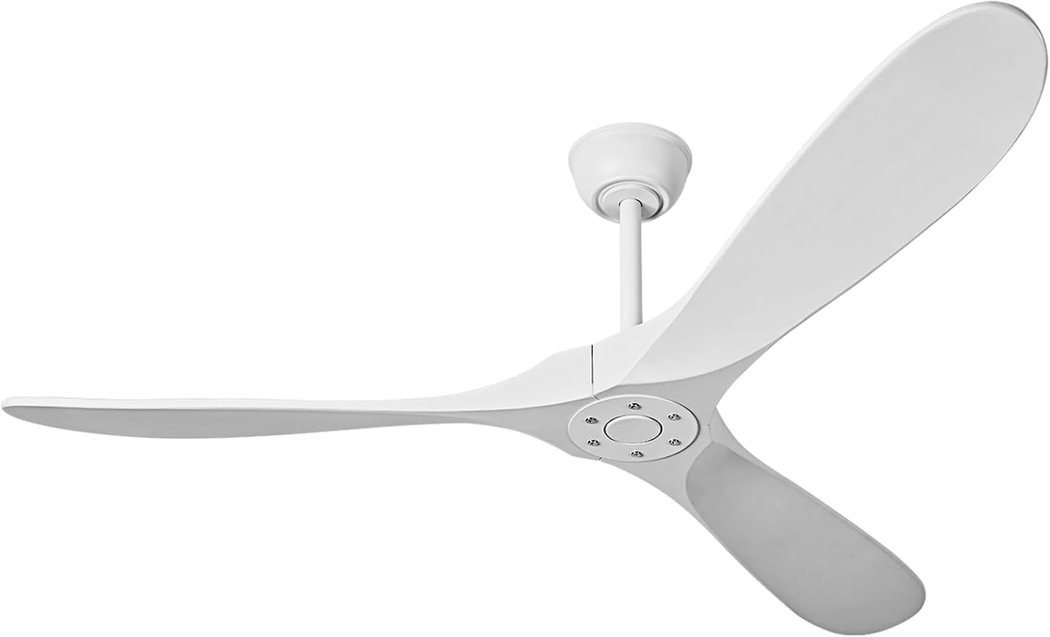 Ceiling Fans Without Light,60 Inch Outdoor Ceiling Fans no Light, 3 Blade Solid Wood Ceiling Fan with Remote Control for Patios Living Room Bedroom Porch. (White Blades + White Body, 60inch)