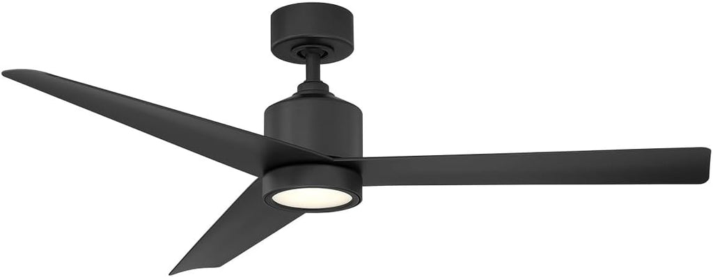 Modern Forms Lotus Smart Indoor and Outdoor 3-Blade Ceiling Fan 54in Matte Black with 3500K LED Light Kit and Remote Control worksworks with Alexa and iOS or Android App