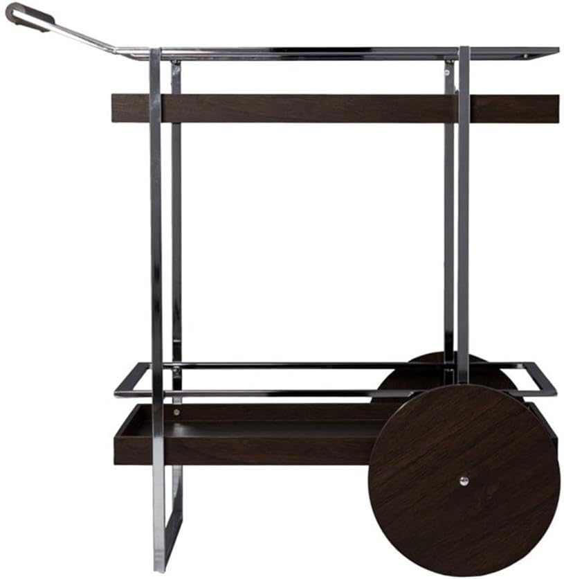 SEI Furniture Dorben Rolling Bar Cart, Wine Glass and Glass Holder, Brown