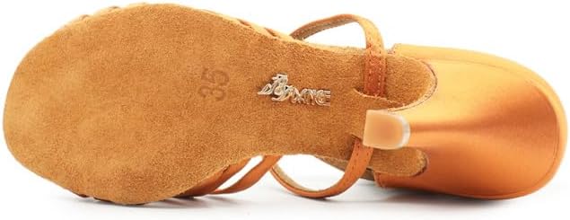 Professional Latin Dance Shoes Salsa Jazz Flamenco Practice Sandals High Heel Ballroom Dancing Shoes for Women Satin #2360-1