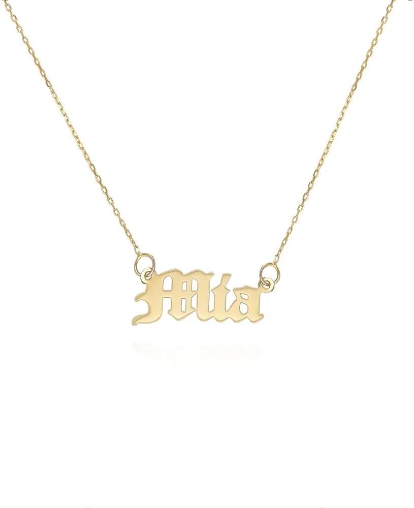 Theo Grace Personalized Name Necklace for Women – Choose Your Style - Custom Nameplate Pendant in Sterling Silver/Gold – Dainty Minimalist Jewelry Gift for Mom, Girlfriend, Birthday, Mother's Day
