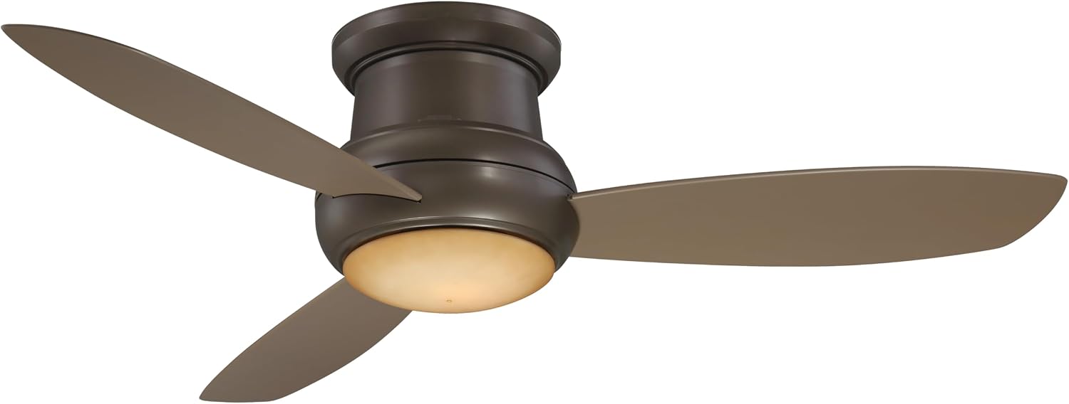 Minka-Aire F474L-ORB Concept II 52 Inch 3 Blade Outdoor Ceiling Fan Close to Ceiling with Integrated 14W LED Light in Oil Rubbed Bronze Finish