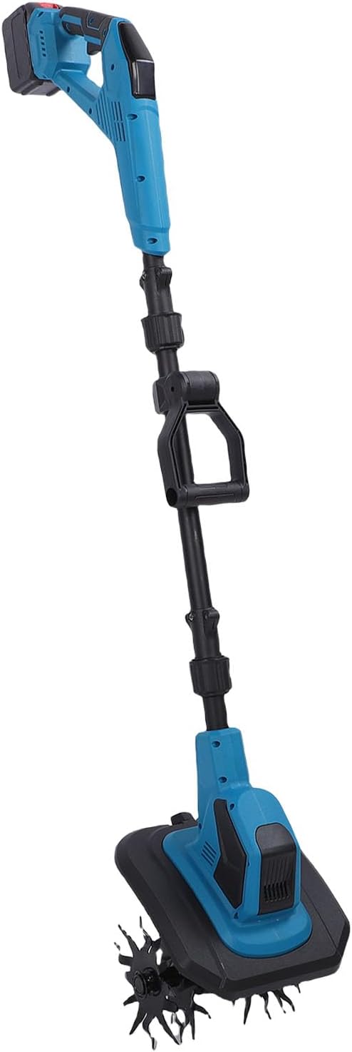 YWBL-WH Cordless Rototiller, Battery Powered 360RPM Powerful Electric Tiller for Small Spaces Gardens, with Handle for Gardening Enthusiasts, with 170mm Maximum Tilling Depth (US Plug)