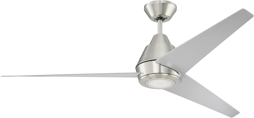 Craftmade Outdoor Ceiling Fan with LED Light ACA56BNK3 Acadian 56 Inch WET Patio with Wall Control, Brushed Nickel