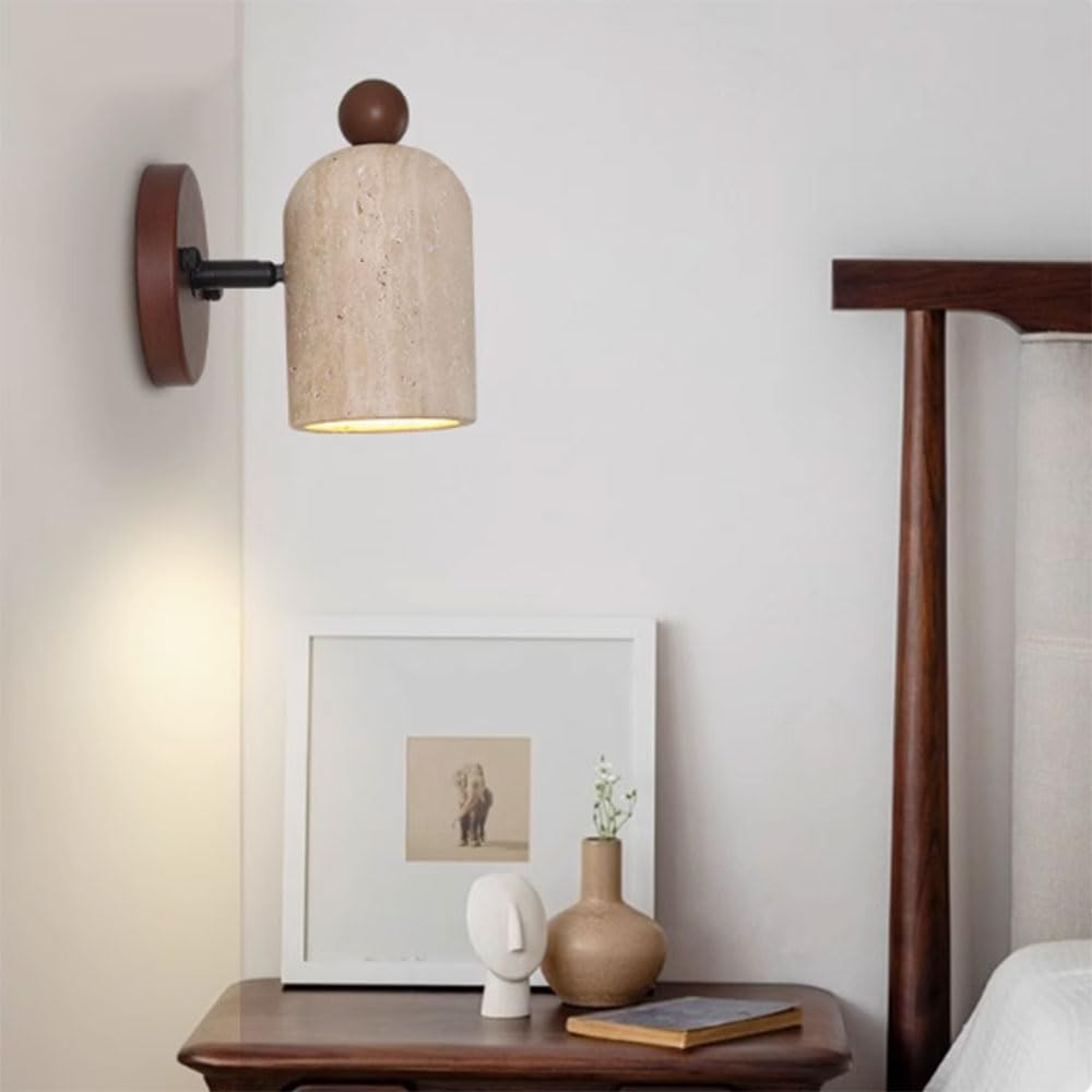 Adjustable Wall Sconces ‎Yellow Travertine Wall Spotlight Farmhouse Hallway Wall Light Fixtures Indoor Reading Wall Mounted Lamp Decoration for Living Room, Kids Bedroom,Corridor Hotel
