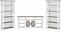 Bush Furniture Key West Tall TV Stand with Set of 2 Bookcases, Farmhouse Entertainment Center for 65 Inch Television, 17D x 60W x 66H, Pure White and Shiplap Gray