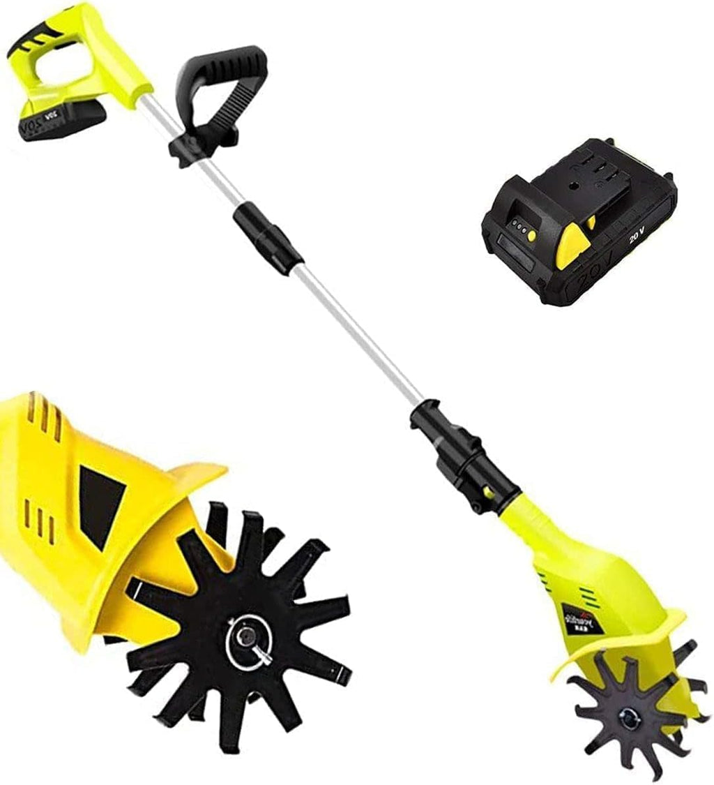 LXXW Electric Tiller Handheld 20V Lithium Microtiller Loosener Agricultural Tiller Home Use Small Electric Hoe Rototiller Electric Cultivator