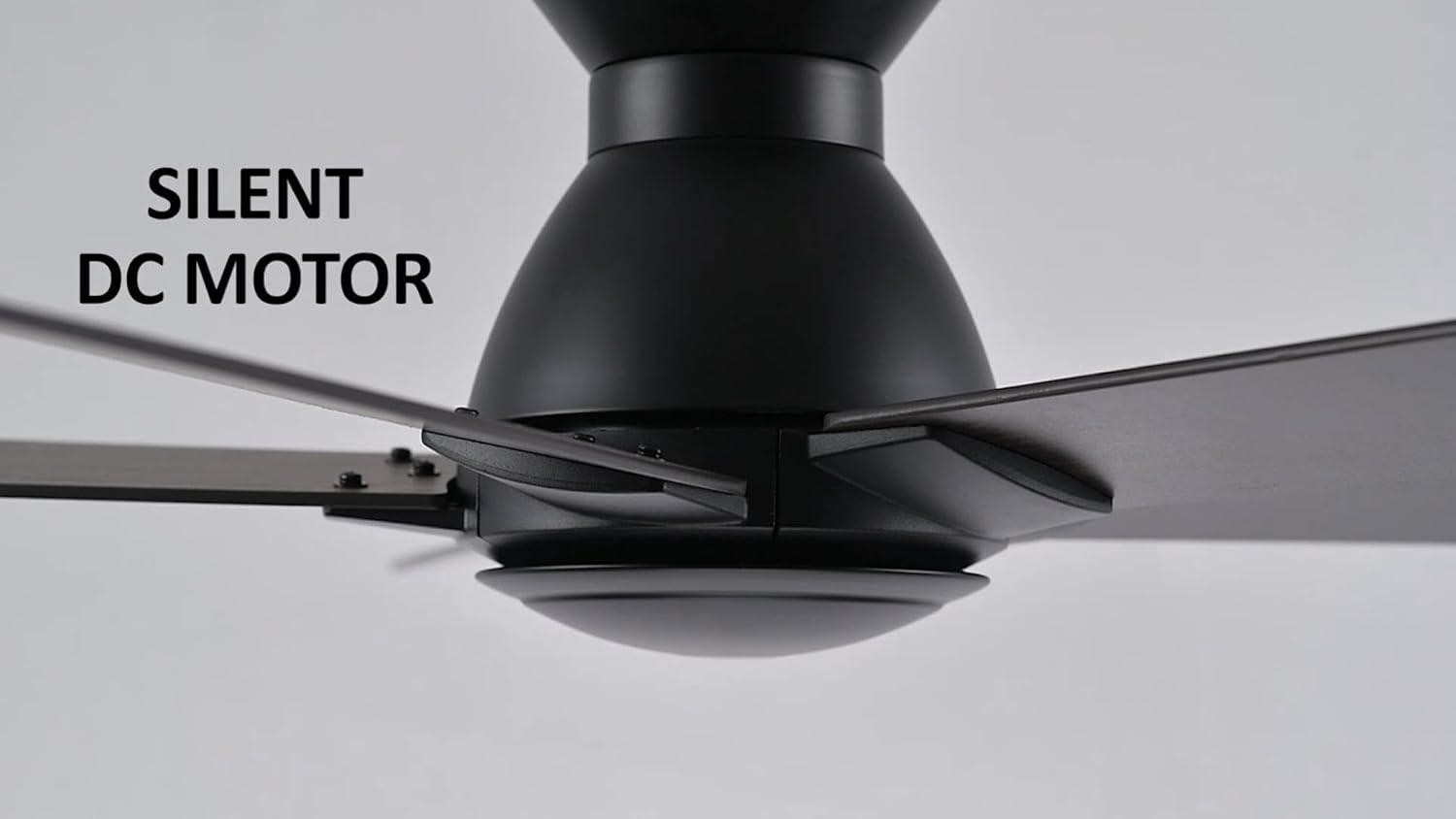 Carro 52 Inch Flush Mount Ceiling Fan without Lights, Black Ceiling Fan with Remote Low Profile, 10-Speed Reversible DC Motor, 5 Dual Finish Blades, Indoor for Bedroom