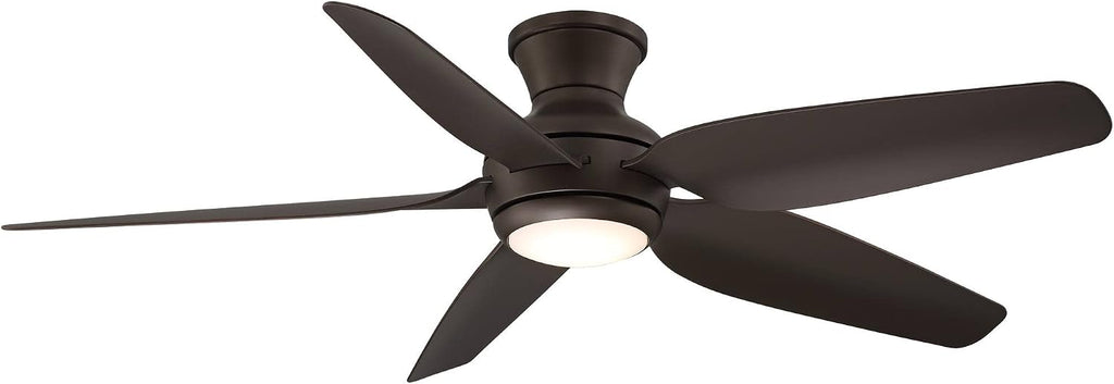 Casa Vieja 52' Del Diego Modern Industrial Hugger Indoor Outdoor Ceiling Fan with LED Light Remote Control Bronze Brown Damp Rated for Patio Exterior House Home Porch Gazebo Garage Barn