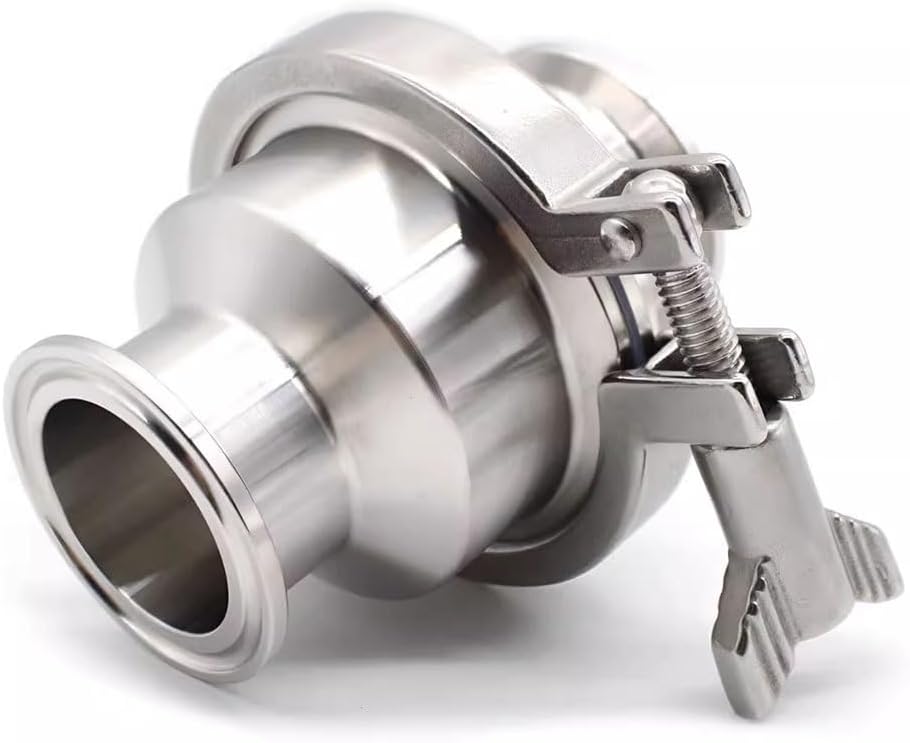 1pcs 19 25 32 38 51 57 63 76 89 102mm Sanitary Stainless Steel 304 Clamp Check Valve, No Negative Pressure Quick Opening Clamp Check Valve(102mm Ferrule 119)