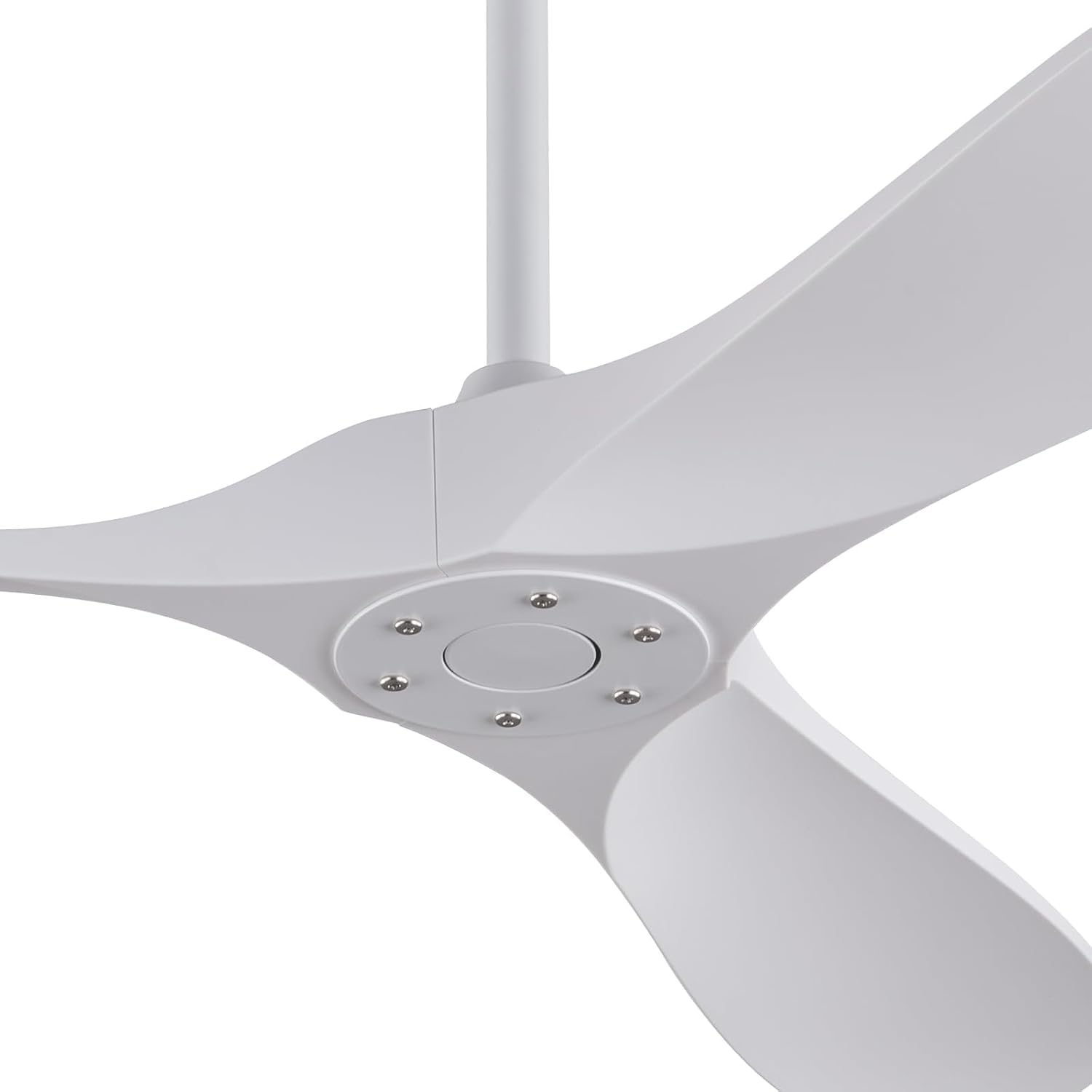 60 Inch White Ceiling Fan with Remote Control, 6 Speed Energy Saving Quiet Reversible DC Motor, Modern White Ceiling Fans without Lights for Indoor Outdoor Bedroom Study Patios Courtyard