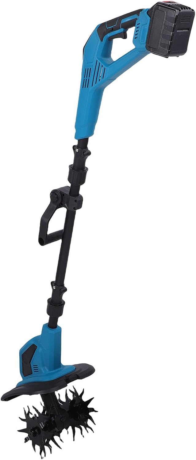 Cordless Tiller Cultivator with 20V Lithium Battery, Lightweight & Ergonomic Design for Garden, Yard, Flower Beds – Fits Small to Medium Spaces