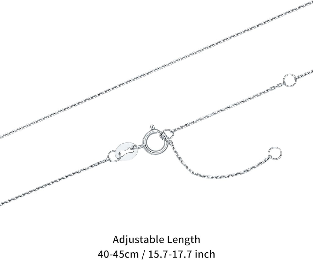 ZHOU LIU FU 18K Gold Chain Necklace Diamond Cut Cable Chain Link Necklace Real Yellow/Rose/White Gold Chains for Women with Spring-Ring Clasp Dainty Jewelry Present Size 15.7'+2'