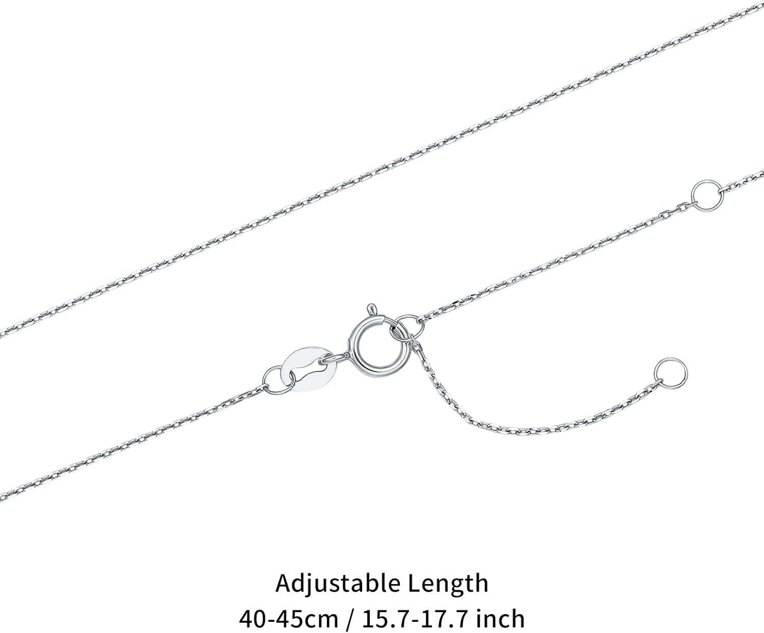 ZHOU LIU FU 18K Gold Chain Necklace Diamond Cut Cable Chain Link Necklace Real Yellow/Rose/White Gold Chains for Women with Spring-Ring Clasp Dainty Jewelry Present Size 15.7'+2'