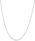 10k White Gold .6mm Solid Diamond-Cut Cable Chain Necklace