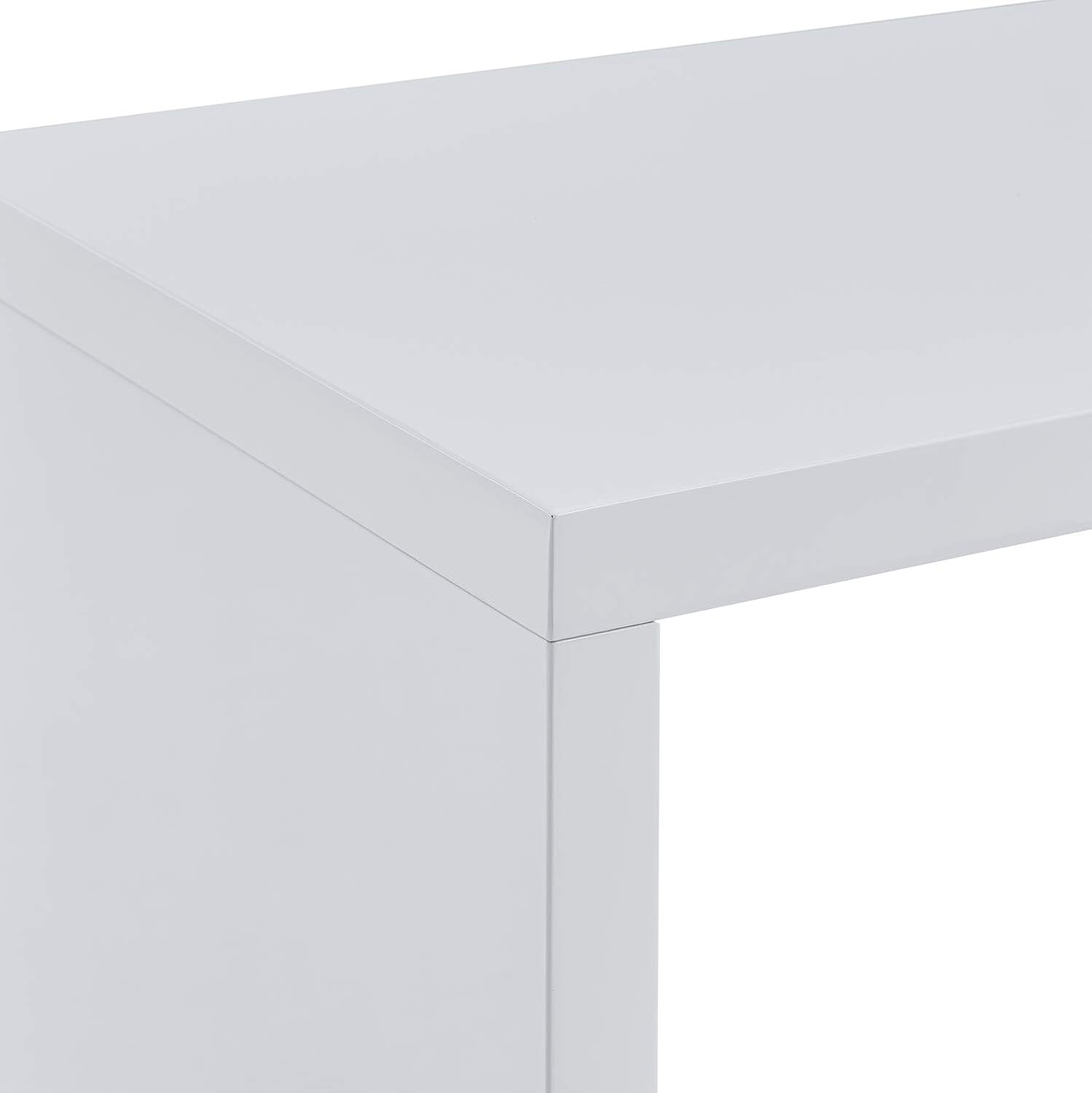 SEI Furniture Yates Multifunctional Corner/L Desk w/ Shelves, White-chrome