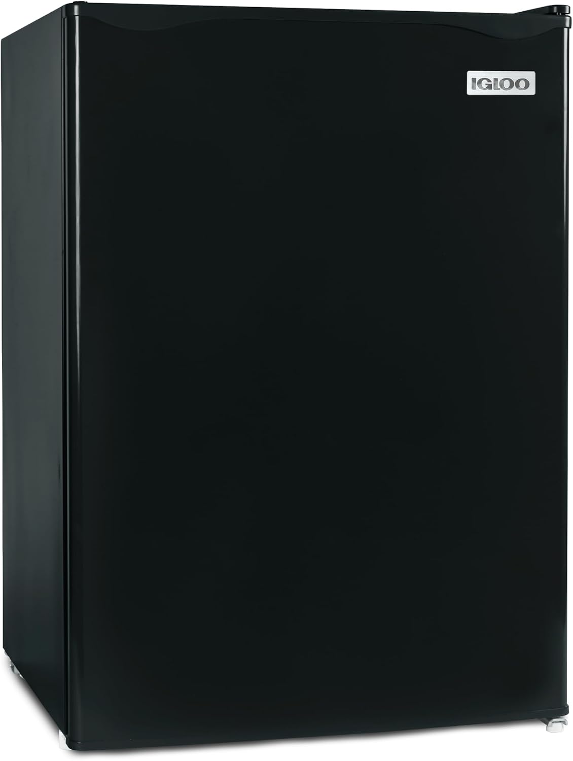 Igloo 2.6 Cu.Ft Mini Fridge with Freezer- Single Door Compact Refrigerator with Glass Shelves for Homes, Dorms & Offices- Keep Snacks, Drinks & Frozen Foods Cool with Temperature Control Fridge- Black