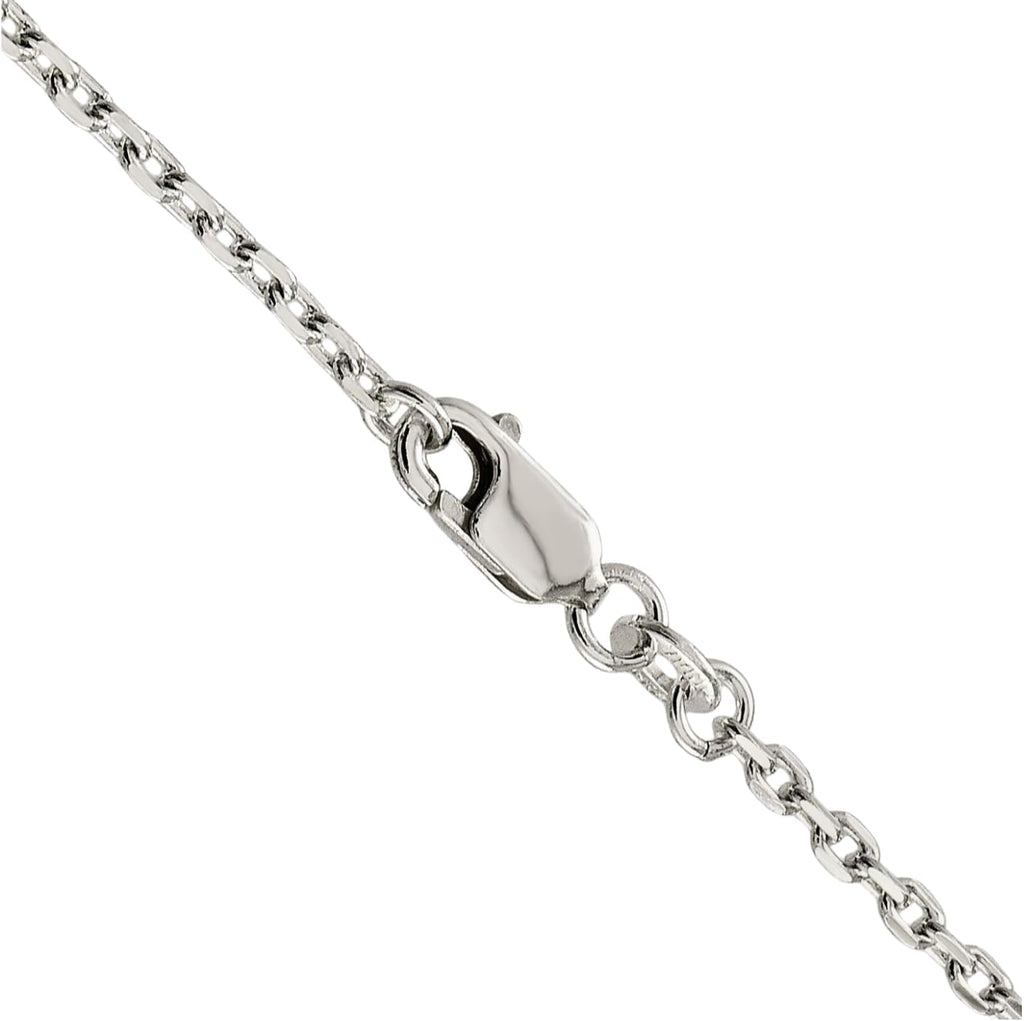 925 Sterling Silver 2mm Thin Rolo Cable Chain Necklace 18 inch Polished for her for him