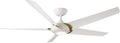 Modern Forms Lucid Indoor and Outdoor 5-Blade 62in Smart Ceiling Fan in Soft Brass Matte White with 3500K LED Light Kit and Remote Control works with Alexa and iOS or Android App