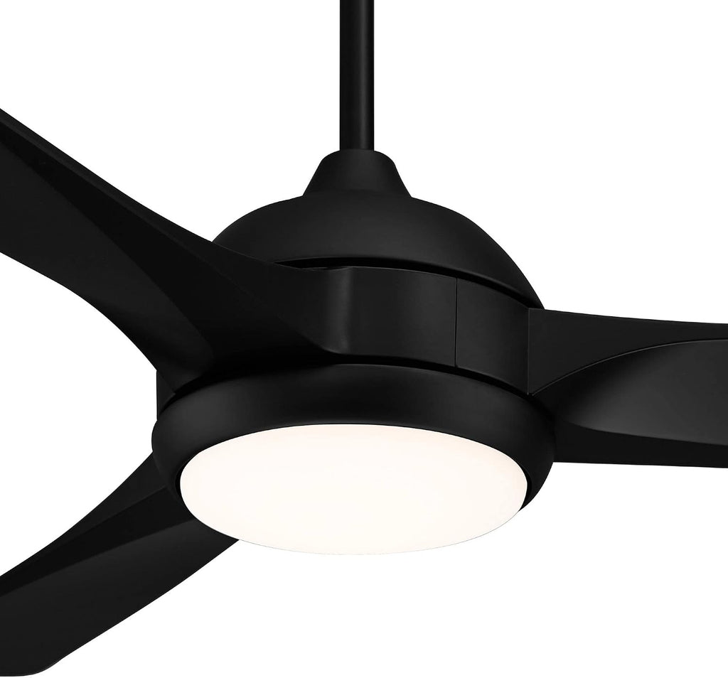 Casa Vieja 54' Expdite Modern Industrial 3 Blade Indoor Outdoor Ceiling Fan with Light LED Remote Control Black Brown White Diffuse Damp Rated for Patio Exterior House Porch Gazebo Garage