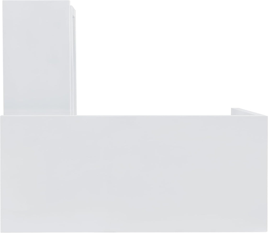 SEI Furniture Yates Multifunctional Corner/L Desk w/ Shelves, White-chrome