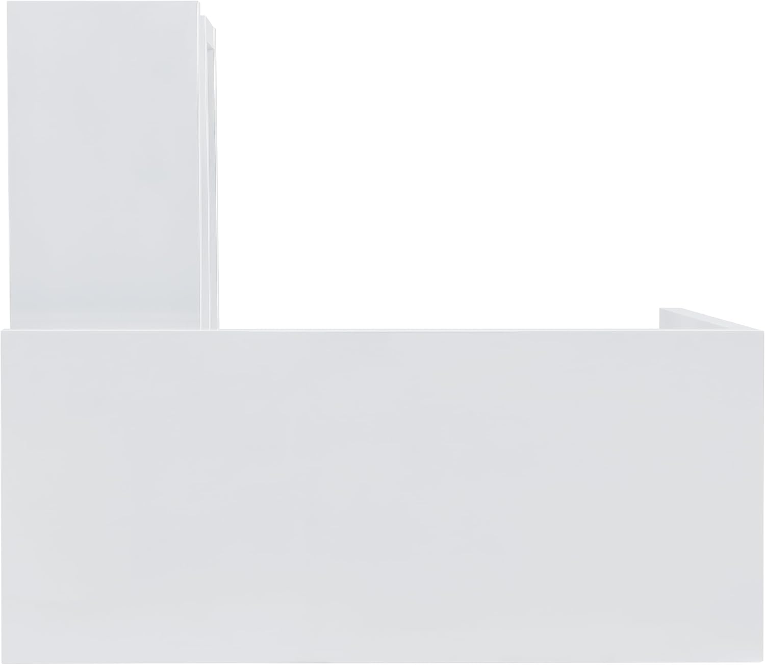 SEI Furniture Yates Multifunctional Corner/L Desk w/ Shelves, White-chrome
