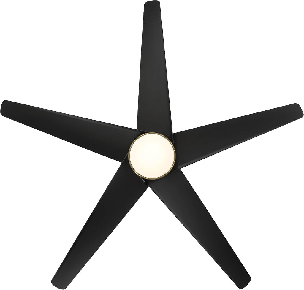 WAC F-071L-SB/MB Viper 60' Outdoor Ceiling Fan with Lights and Remote Control, Soft Brass Matte Black