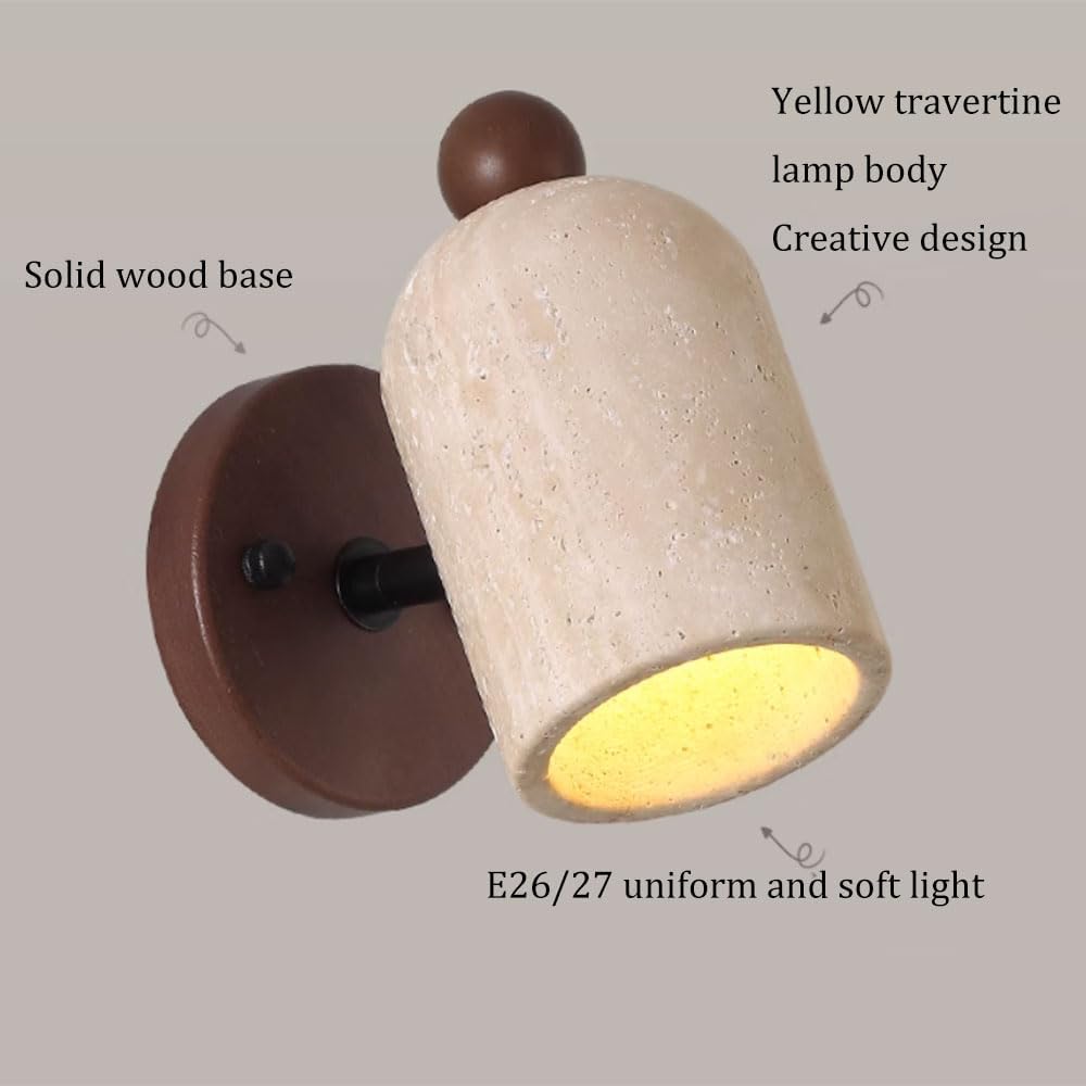 Adjustable Wall Sconces ‎Yellow Travertine Wall Spotlight Farmhouse Hallway Wall Light Fixtures Indoor Reading Wall Mounted Lamp Decoration for Living Room, Kids Bedroom,Corridor Hotel